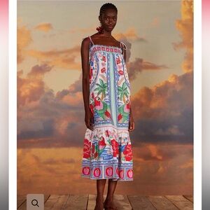 NWT! FARM RIO OFF-WHITE FLOWERS BEACH MAXI
DRESS size M